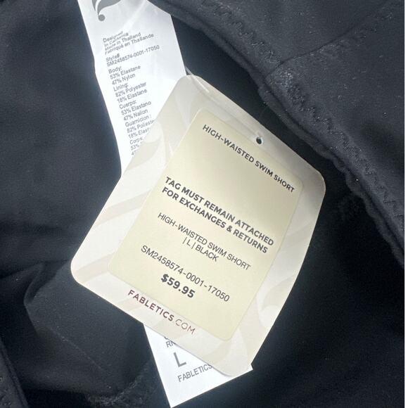 Fabletics Women's Black High-Waisted Swim Shorts Size L - Picture 6 of 8